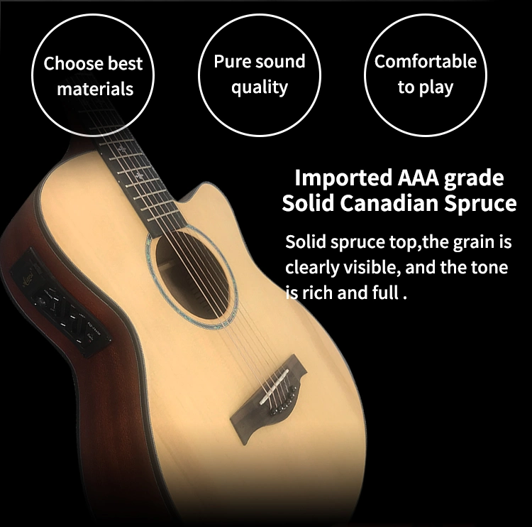 Wholesale/Supplier Custom Aiersi Electric Acoustic Guitar 40 Inch Instrument