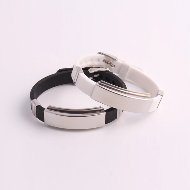 Drop Shipping Good Quality Personalized Stainless Steel Silicone ID Bracelet