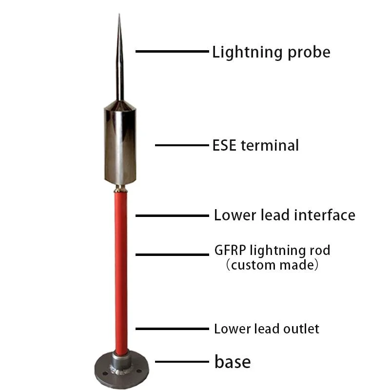 Optimized Insulation Stainless Steel Thunder Arrester Surge Protector Lightning Rod for Sale