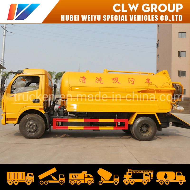 Sewage Suction High Pressure Water Cleaning Truck 5000L Waste Tank with 2000L Water Tank