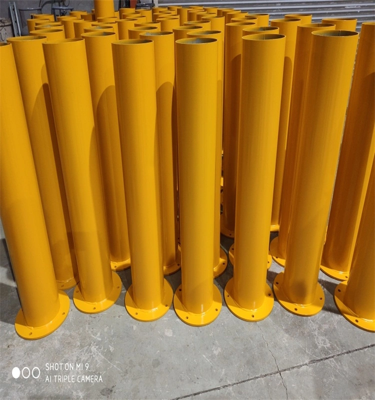 36'' Steel Post Yellow Powder Coat Steel Pipe Safety Bollard