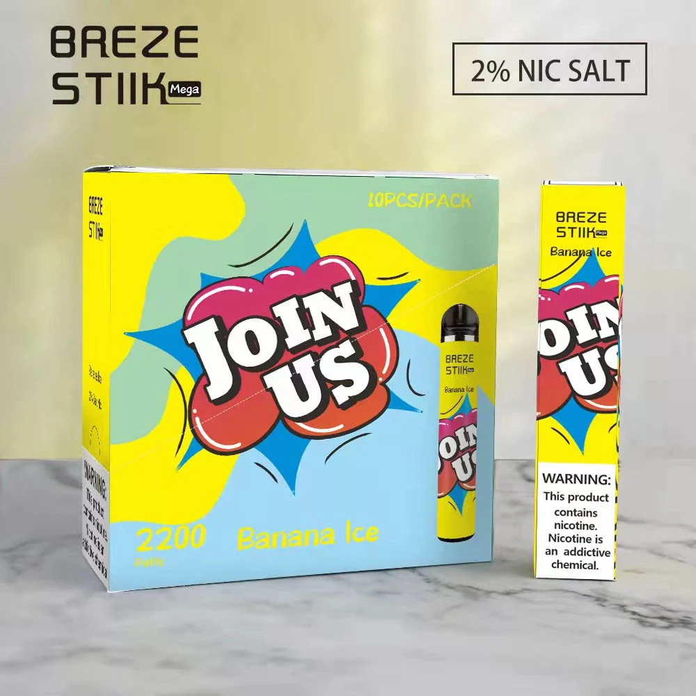 Top-Qualität Breze Stiik Mega 2200 Puffs Einweg-Vape Pods Geräte-Kits E Zigarette 950mAh Batterie vorgefüllt 6ml Vaporizer 16 Farben auf Lager vs Bang XXL Pods