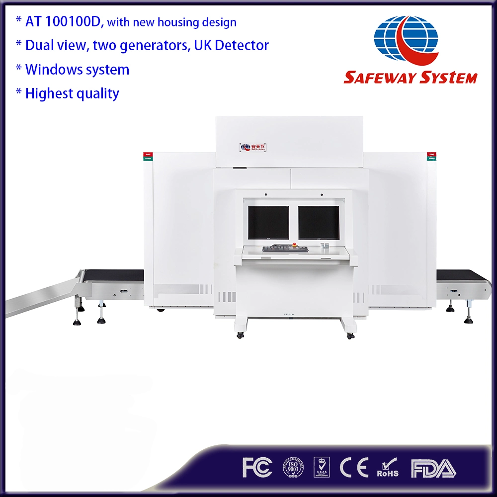 100100d Dual View Airport X-ray Baggage Scanner Factory Prices for Security Screening Scanning Inspection for Explosive Detection