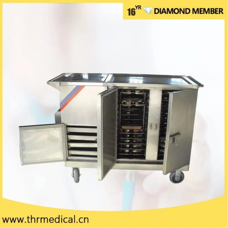 Factory 304 Stainless Steel Electric Heating Dinner Cart Mobile Food Trolley Price