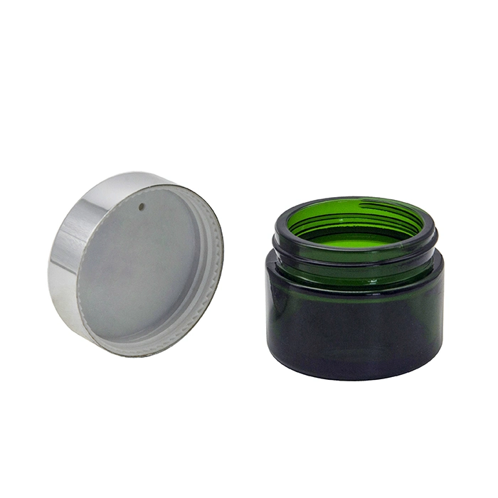 20g Straight Side Aluminum Cap Glass Skin Care Cream Amber Glass Jars for Cosmetic