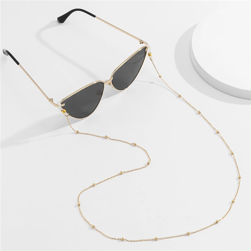 Europäische und amerikanische Gold Silber Modeschmuck Hip Hop ins Runde Perlen Dünne Kette Hängenden Hals Seil Lesebrille Sonnenbrille Kette Brille Kette Frauen