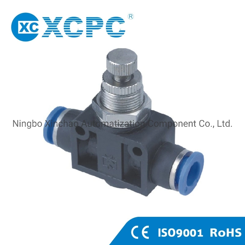 Xcpc Pneumatic Manufacturer China OEM Supplier BSPP Thread Nse Speed Controller Plastic Push-in Pneumatic Fittings