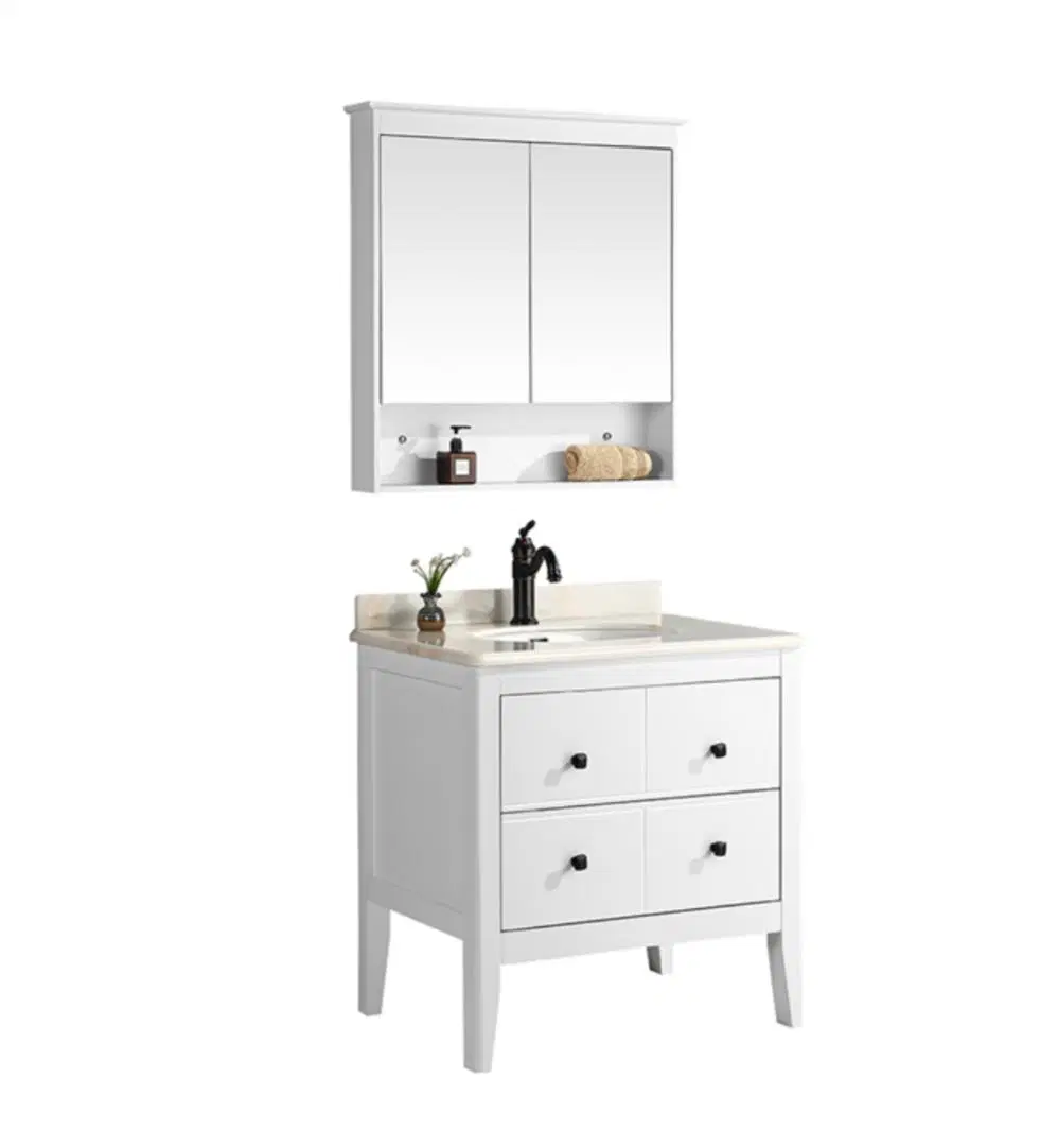 Classic Lights Mirror Storage Cabinet Modern Luxury Bathroom Vanity Cabinets Set