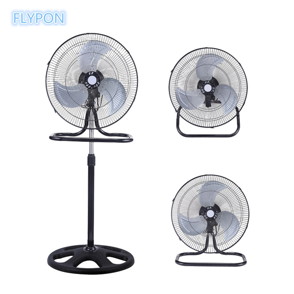 Copper Motor Powerful Wind 18 Inch Stand Fan 3 in 1 Industrial Fan with Round Base Iron Blade (FS45-3N1)