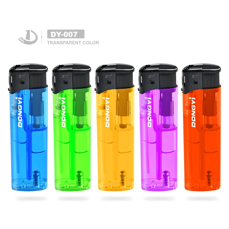 2022 Refillable Electric Lighter Transparent Color Competive Price Plastic Lighter