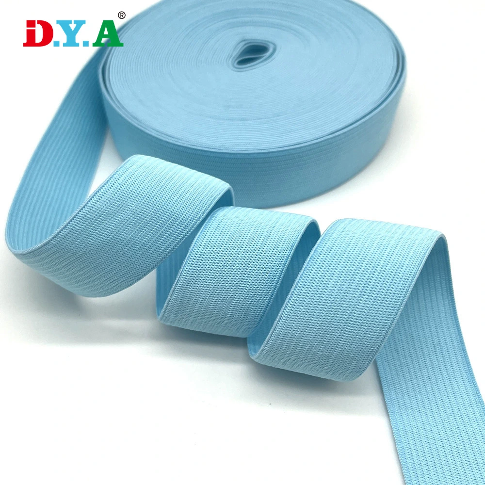 Custom Specification Color Crochet Elastic Tape 15mm Polyester Rubber Knitted Elastic for Clothing Sewing