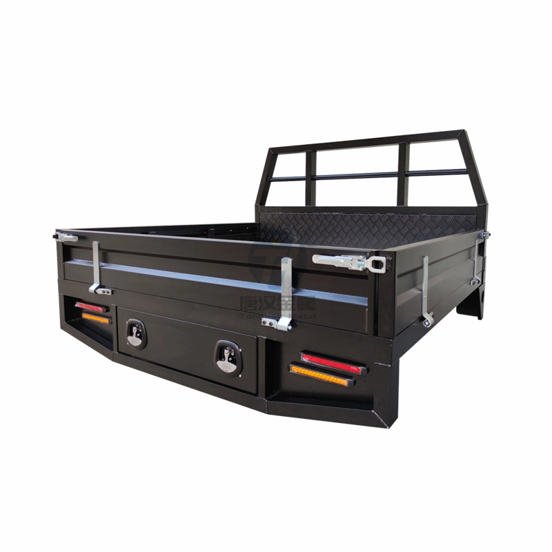 Flat Alloy Truck Ute Canopy Dual Cab Aluminum Ute Tray Tool Box with Mud Guards for Ute Truck and Pickup