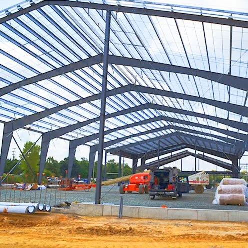 Hangar de prefabricados de estructura de acero galvanizado laminadas en caliente Almacén Cobertizo con bastidor de la sección H parte