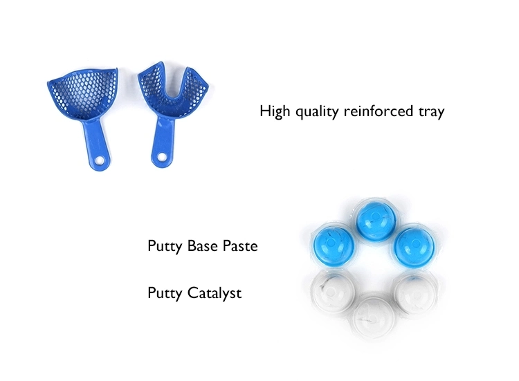 Impresión de silicio de la mano mezclar la masilla/catalizador/personalizado de la bandeja en la boca para dentaduras postizas Kits de impresión