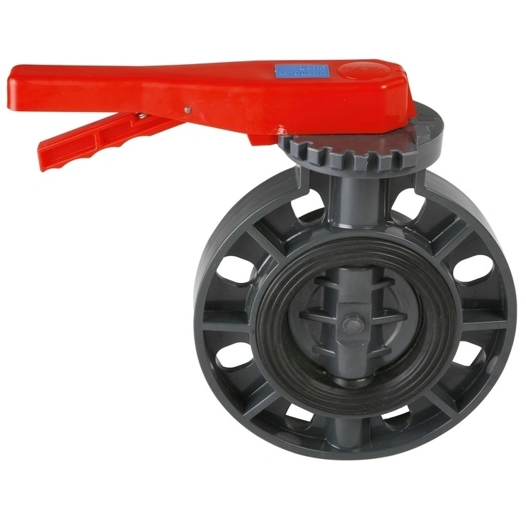 High Quality Plastic Butterfly Valve Lever PVC Wafer Type Worm Gear Butterfly Valve UPVC Manual Handle Butterfly Valve DIN JIS ANSI Standard for Water Supply