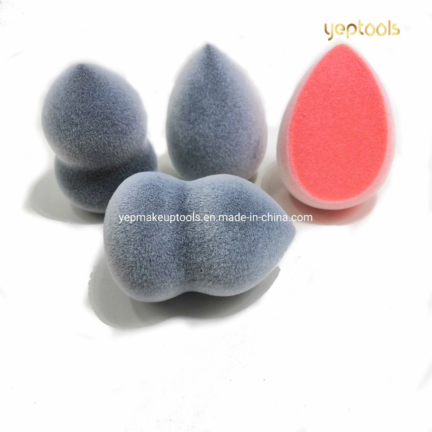 Original Quality Grey Microfiber Velvet Flocking Beauty Blending Makeup Blender Cosmetic Foundation Sponge Powder Puff