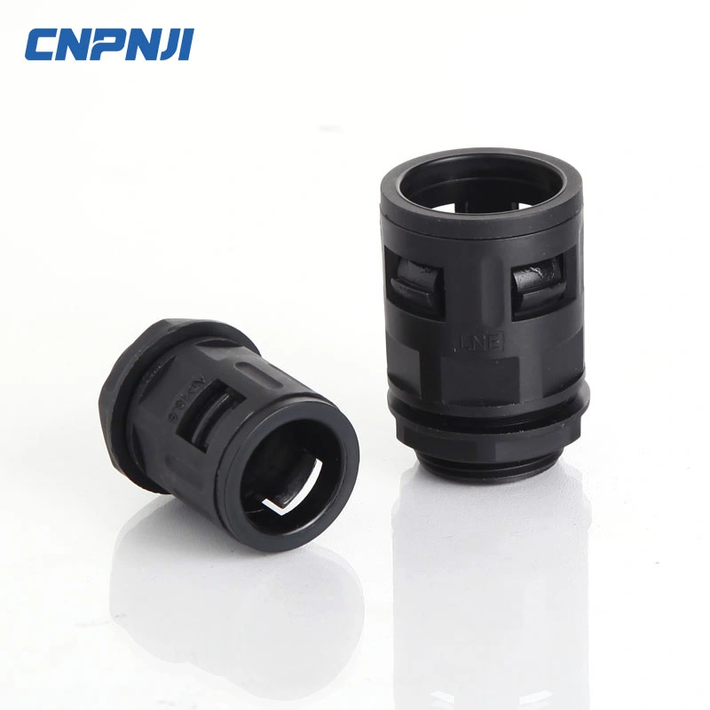 Black PA Nylon Reliable Straight Plastic Flexible Hose Conduit Connector