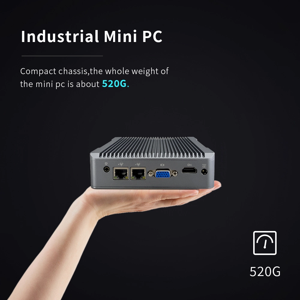 Senke 2 LAN Port RJ45 DDR4 4G SSD 128g N5100 Window 10/11 Portable X86 Industrial Fanless Mini PC 12V