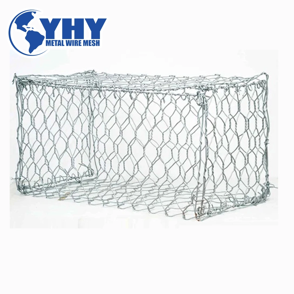 Trenzado de acero galvanizado Gabion Hexagonal malla para canales de ríos