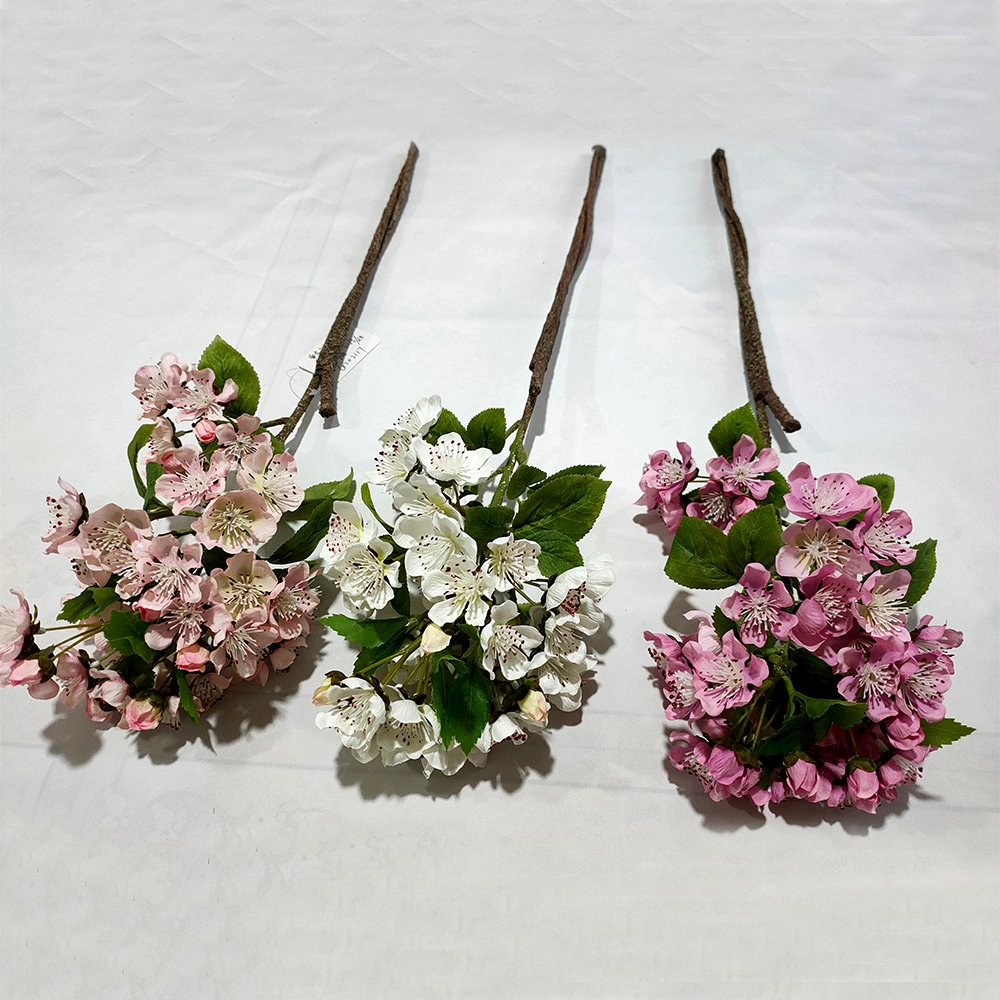 Wedding Silk Spray Flower Wholesale/Supplier Artificial Apple Blossom Flower for Home Decoration