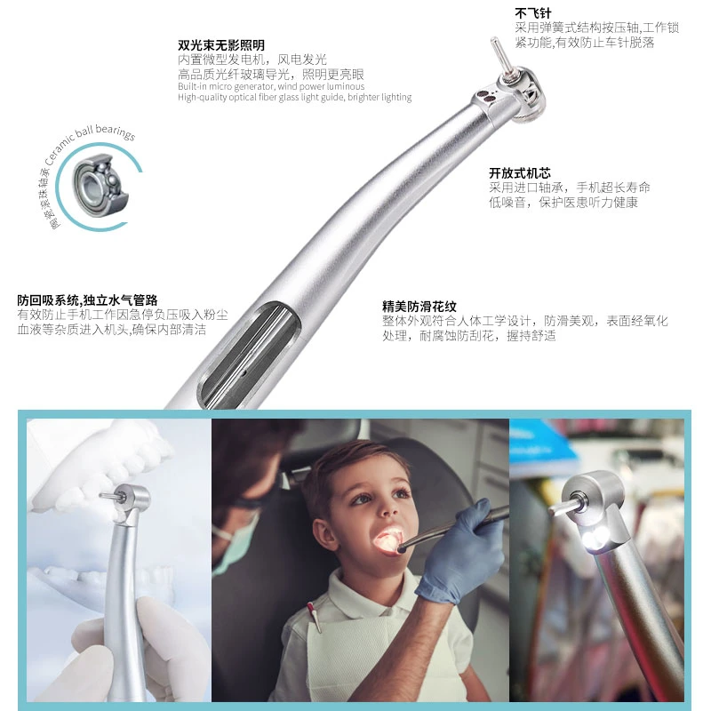 Air Scaler Handpiece Kit Dental/Dental Low Speed Handpiece Contra Angle / LED Handpiece for Kid 45degree Handpiece