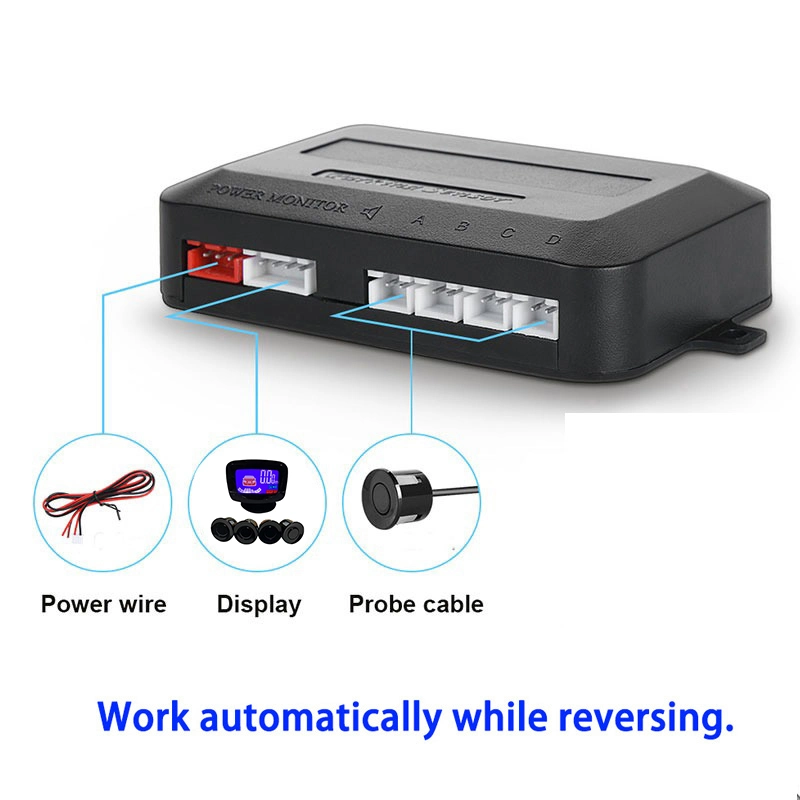 Auto Parking Sensor System Reverse Parking Occupancy Ultrasonic Sensors Parking Assist Guidance Universal Kit with 4 Sensors LED