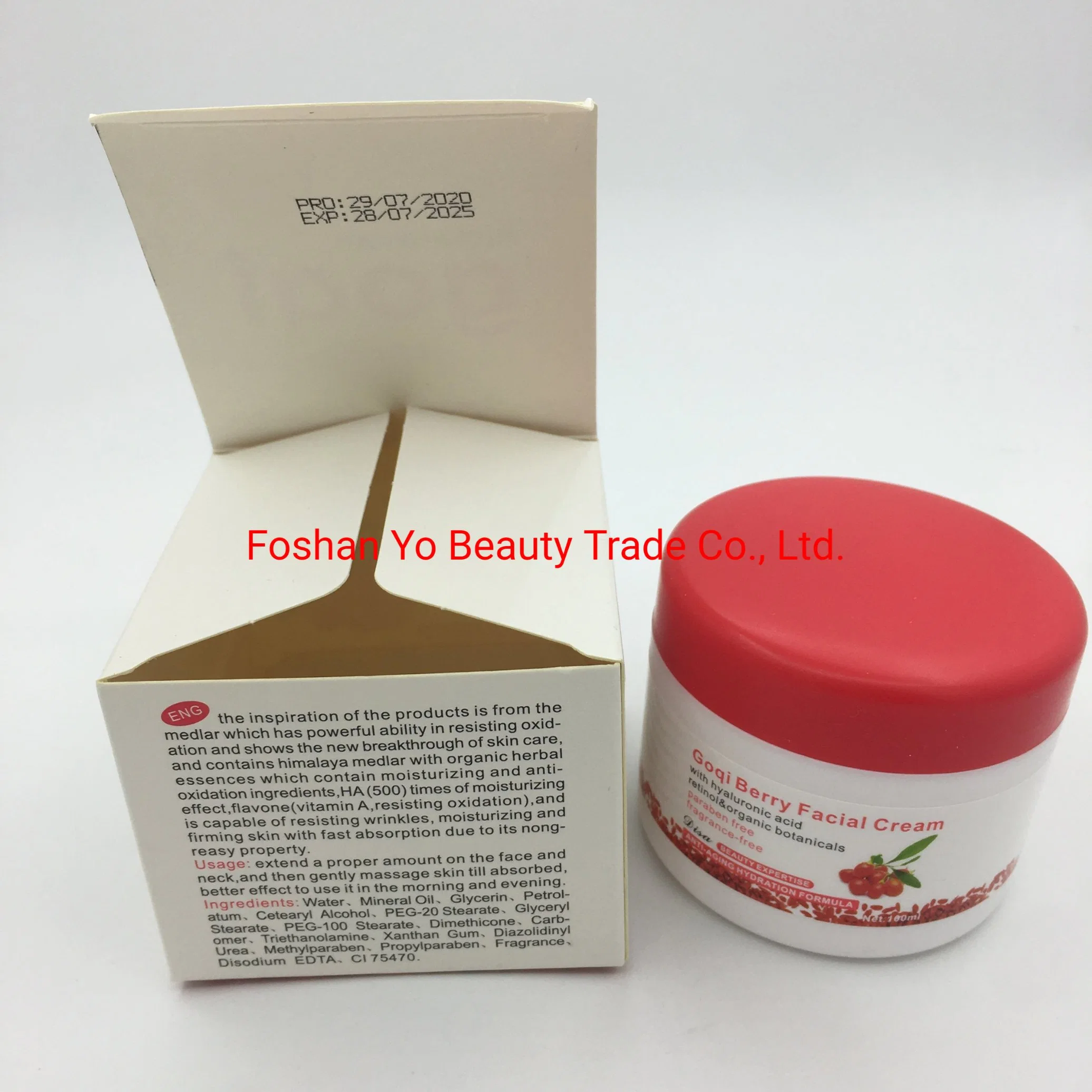 Venta caliente Goqi Berry Crema Hidratación Facial Antienvejecimiento Natural Formulario