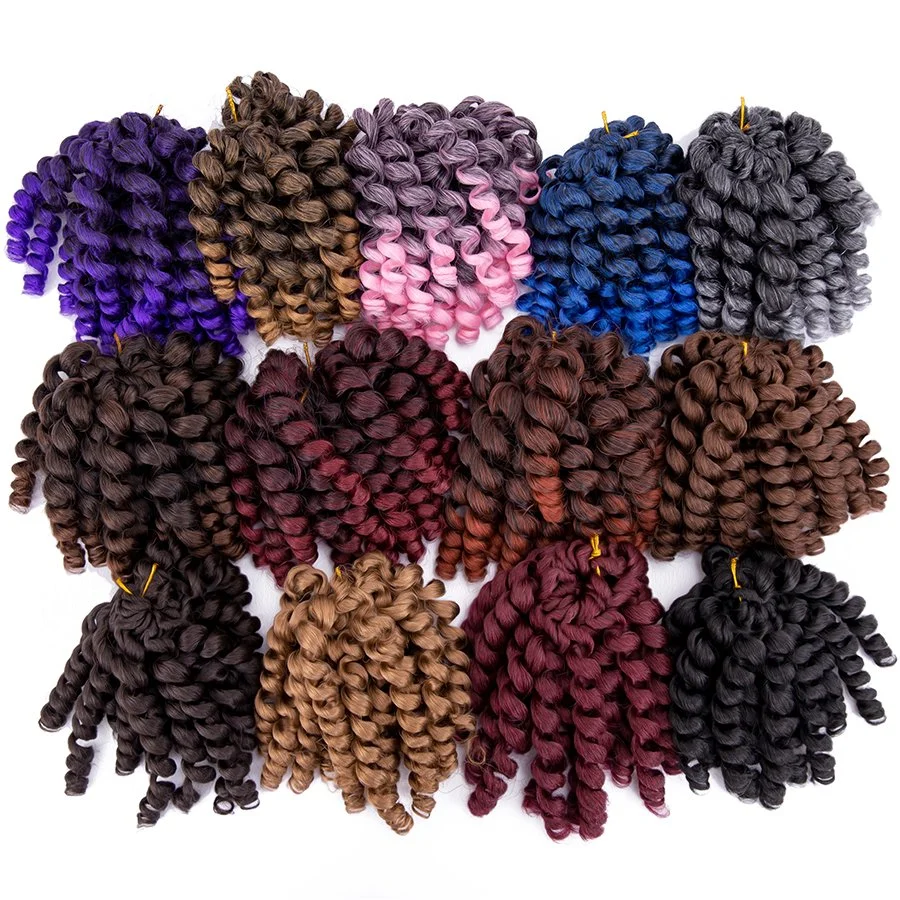 8" Short Wand Curl Crochet Braid Soft Baby Curls Braiding Hair Jamaican Bounce Crochet Braids Hair