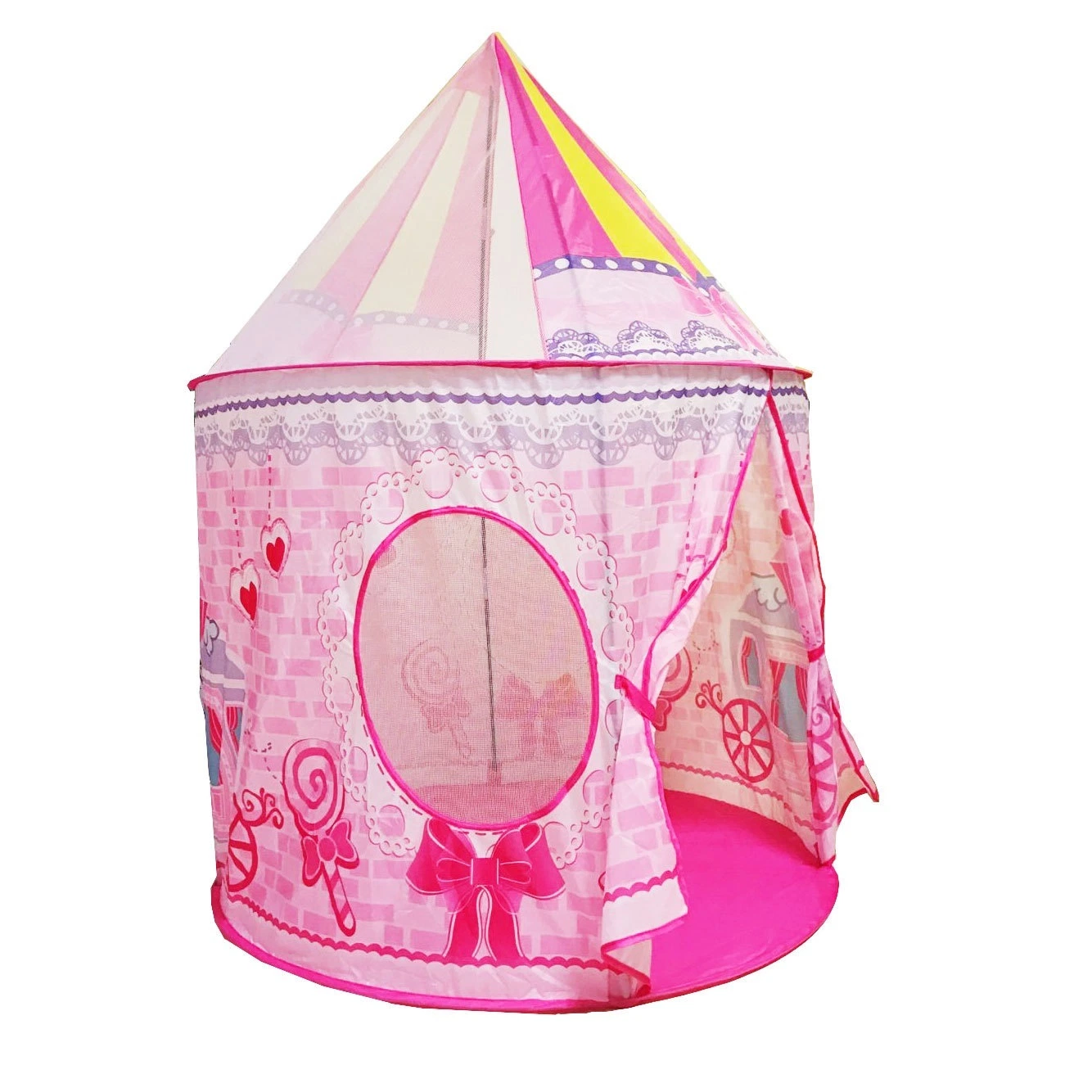Kiddie Princess Wagon Tent Collapsible Children Tent Pop up Round Game Room Wbb16356