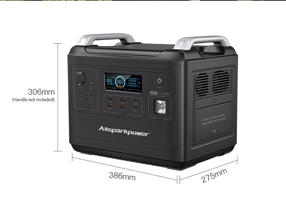 2000W Portable Power Station, Solar Generator, Compact Solar Station with UPS Function Two-Way Quick Charge Solar Generator