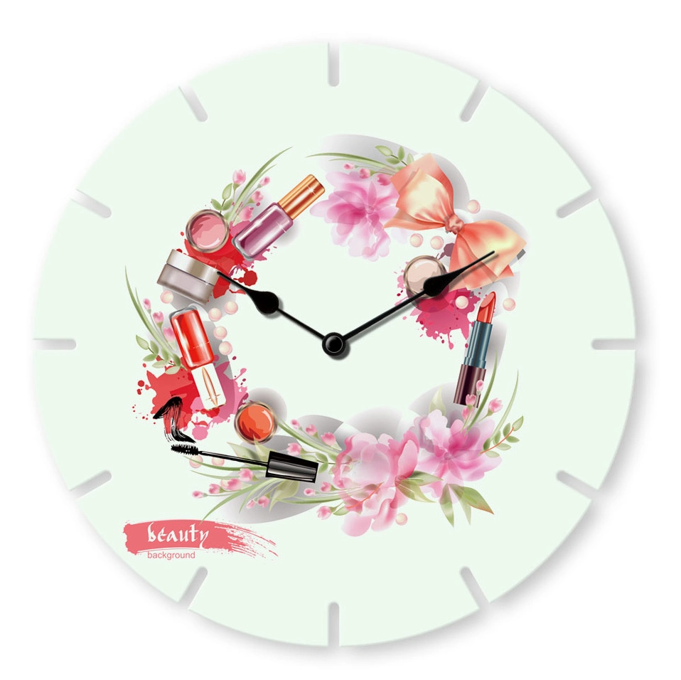 Fille Don Dial 33.8cm MDF Tour Horloge murale Horloge en bois coloré