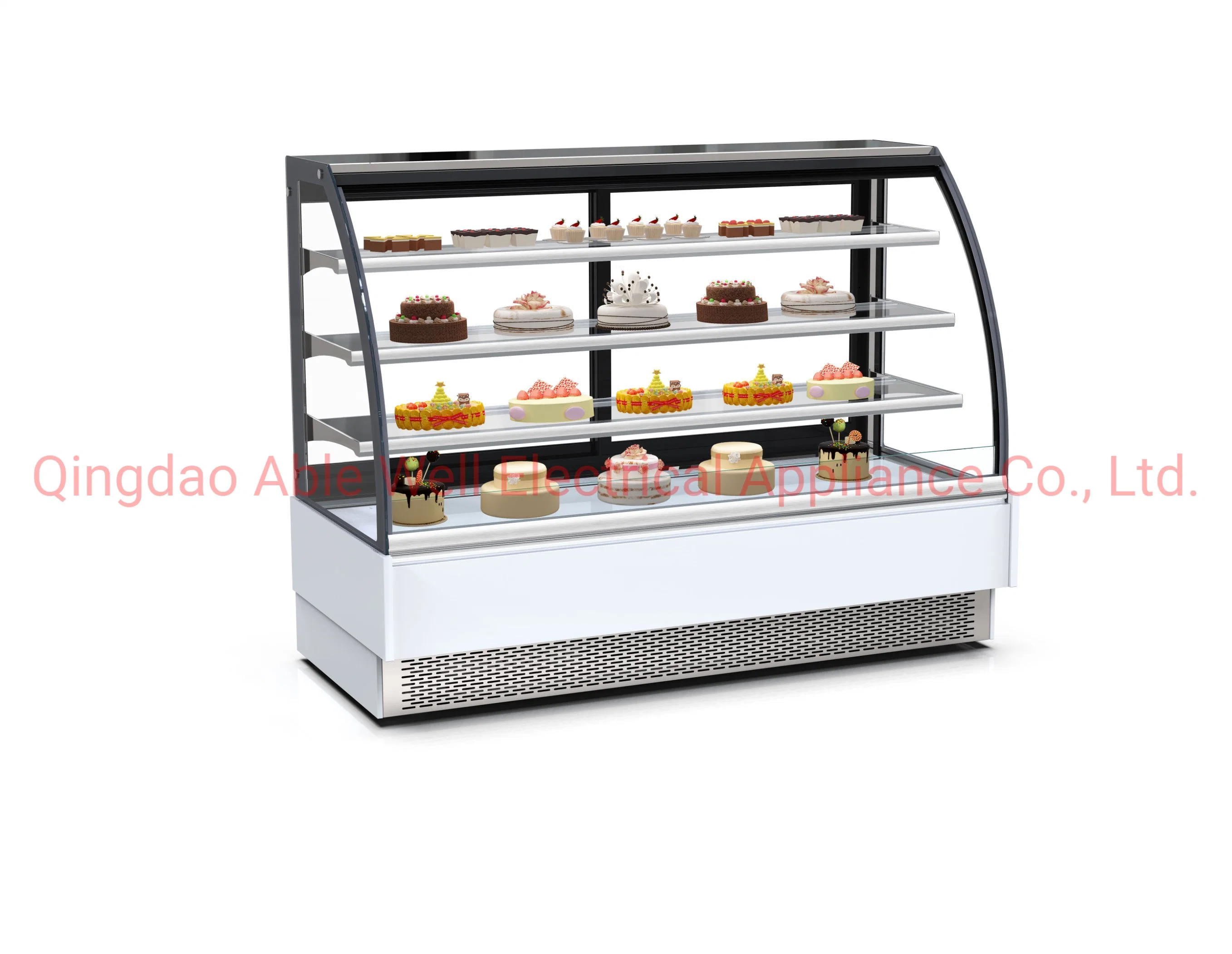 Bäckerei Kuchen Showcase OEM-Gebäck Gefrierschrank kommerzielle Arc-förmigen Glas-Display Schrank