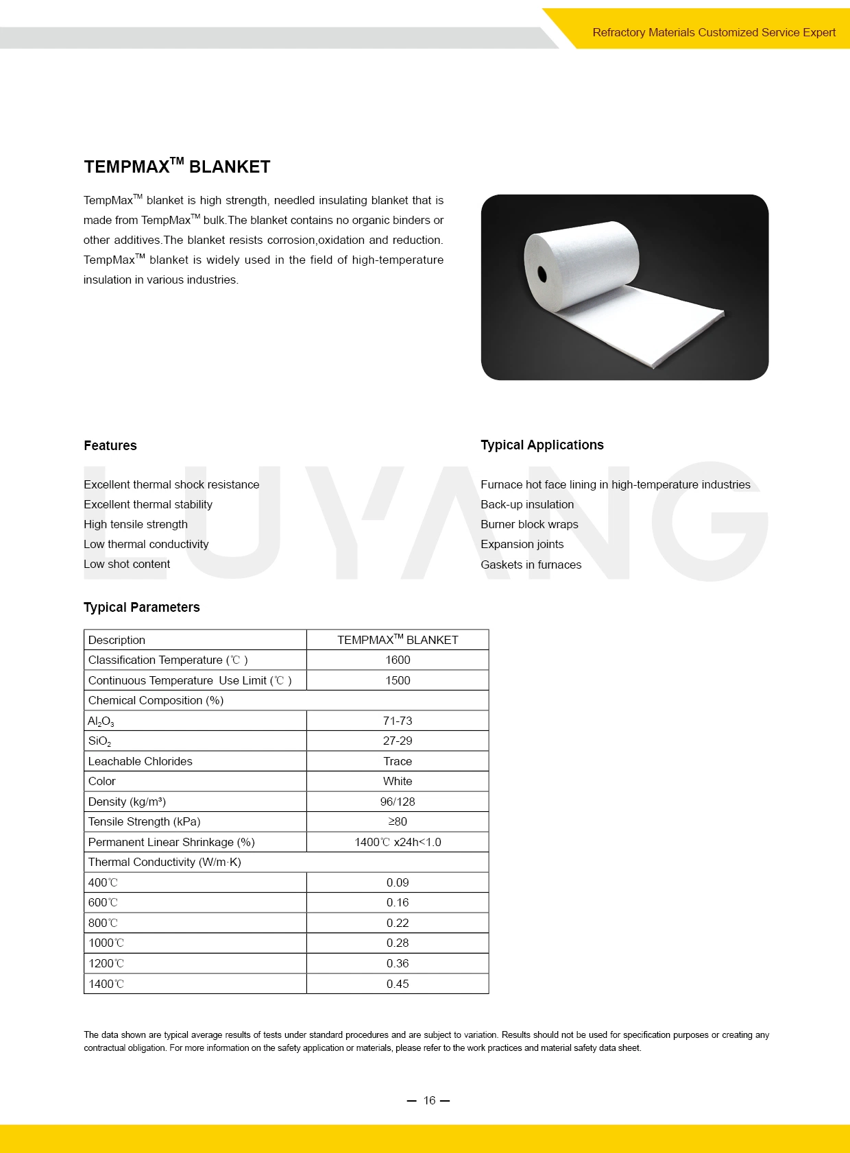 Bom serviço de fibra de China Silicato de alumínio Insualtion térmica do material de isolamento Tempmax Alumina