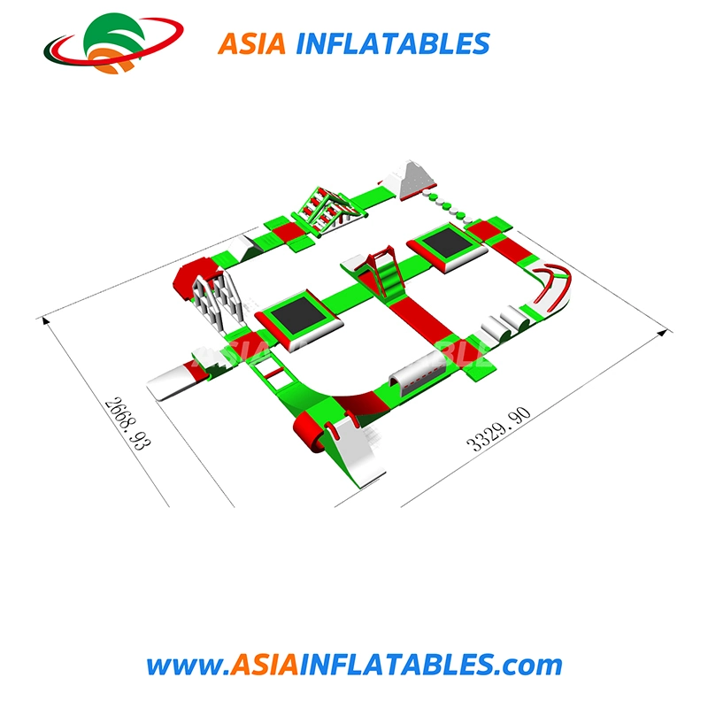 لعبة المياه العائمة في المياه المنفاخة العملاقة الحديقة المائية
