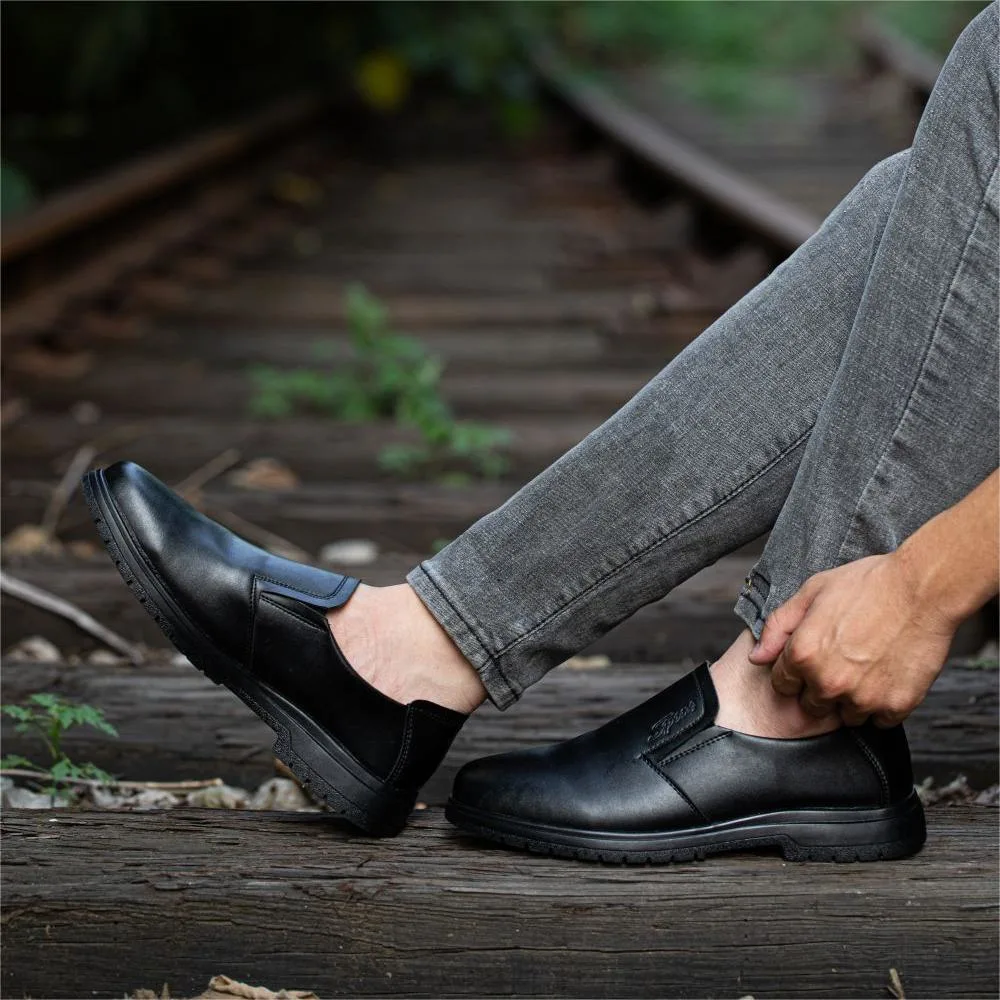 Un auténtico cuero negro vestido de hombre Formal Puntera de zapatos de trabajo