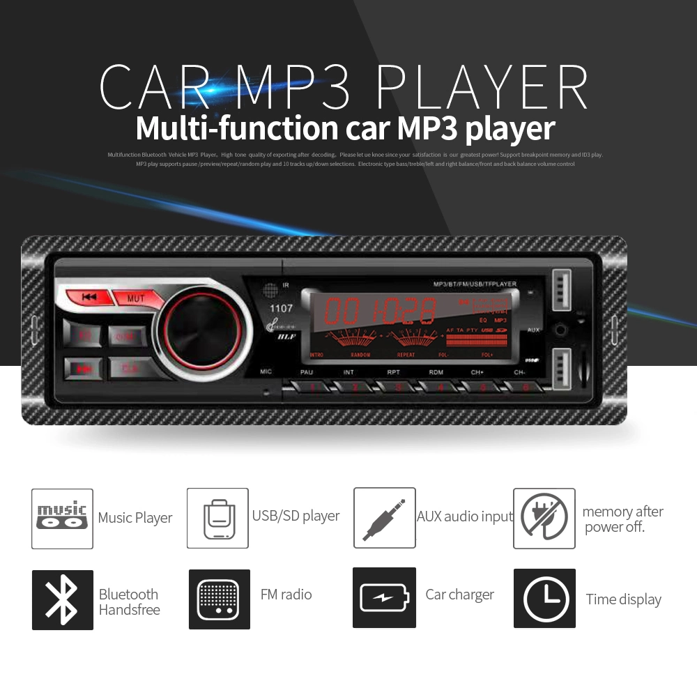 مشغل MP3 Bluetooth® بصوت استريو للسيارة مع Aux منفذ USB SD