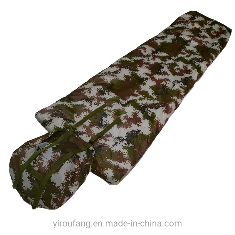 Troops Style 0.95kg Camping Thermal Mummy Shape Goose Down Camouflage Sleeping Bag -5&ordm; C Below Zero Degree with Compression Sack National Reserve