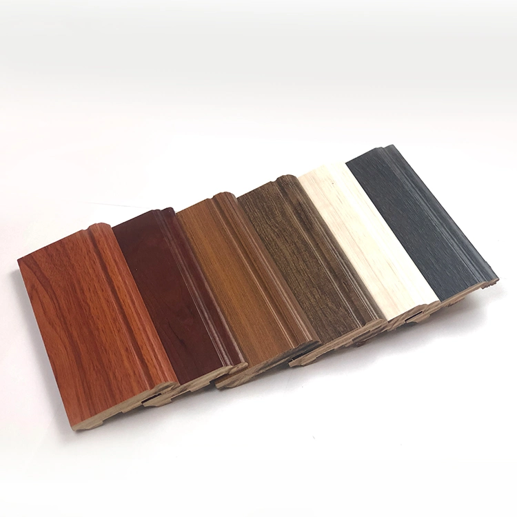 Brown Wooden Grain Floor Accessory Skirting Covering Board PS or PVC Material