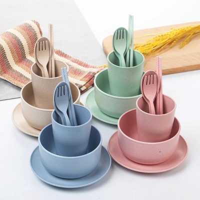 Wholesale/Supplier Children&prime; S Baby Fork Spoon Plate Bowl Cup Set Food Grade Children&prime; S Kids Tableware Set