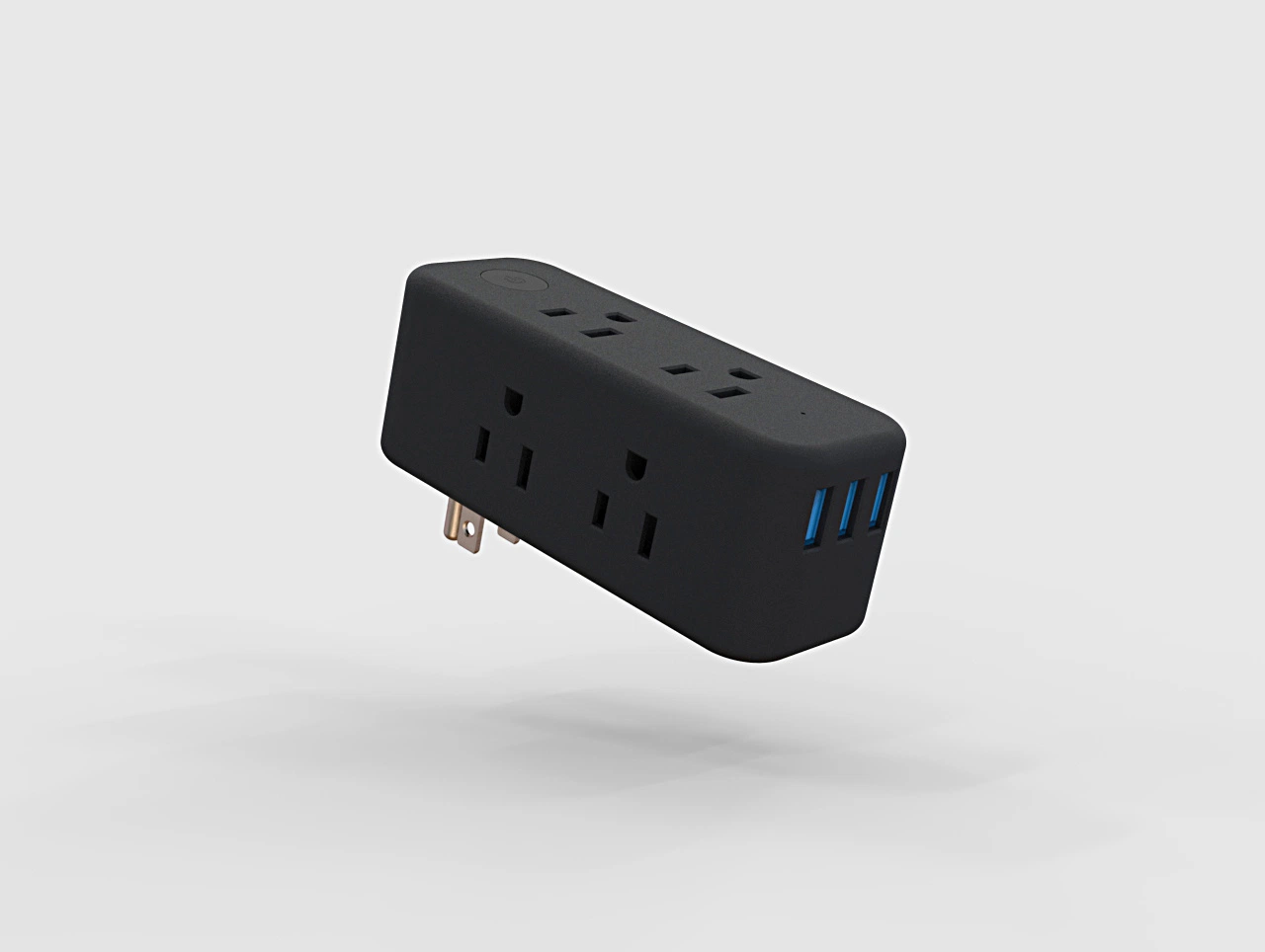 6 Nós de saída do protector contra sobretensão a régua de energia com 3 portas USB