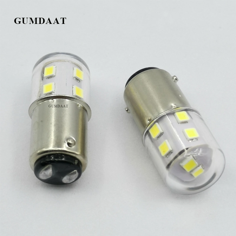 Gumdaat Ba15D Voyant d'avertissement Lampe témoin 220V Double contact 3W Ampoule LED blanche intérieure à la fois AC/DC.