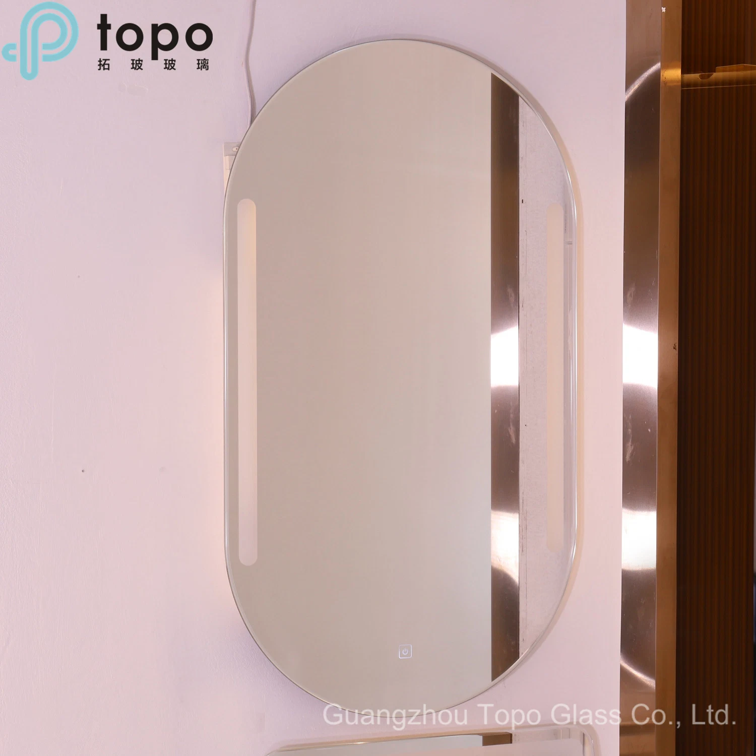 Elipse Fogless Moda LED Pantalla táctil de espejo para baño (MR-TP002)