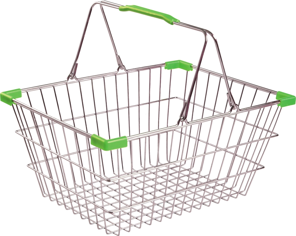 Chrome Zinc Steel Metal Wire Shopping Basket