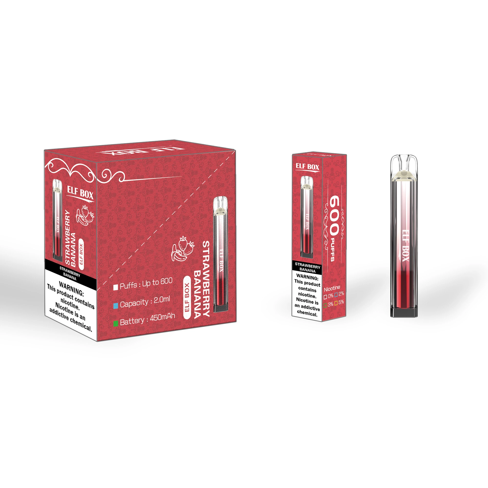 Doloda Hot Sale Crystal Elf Box 600 Puffs 2ml 450mAh Vape Bar