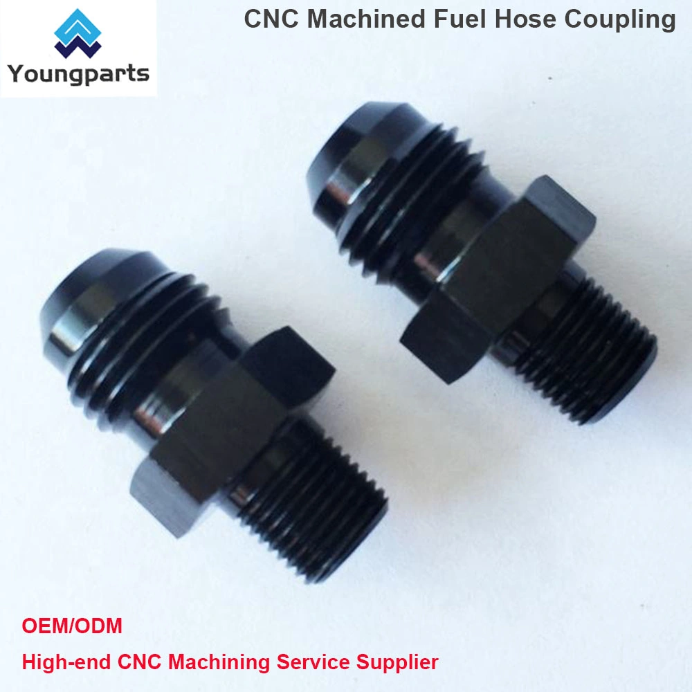 Ensure Reliable Fuel Transfer with Black Aluminum Racing Gas Oil Connectors for Motorcycle Fuel Lines