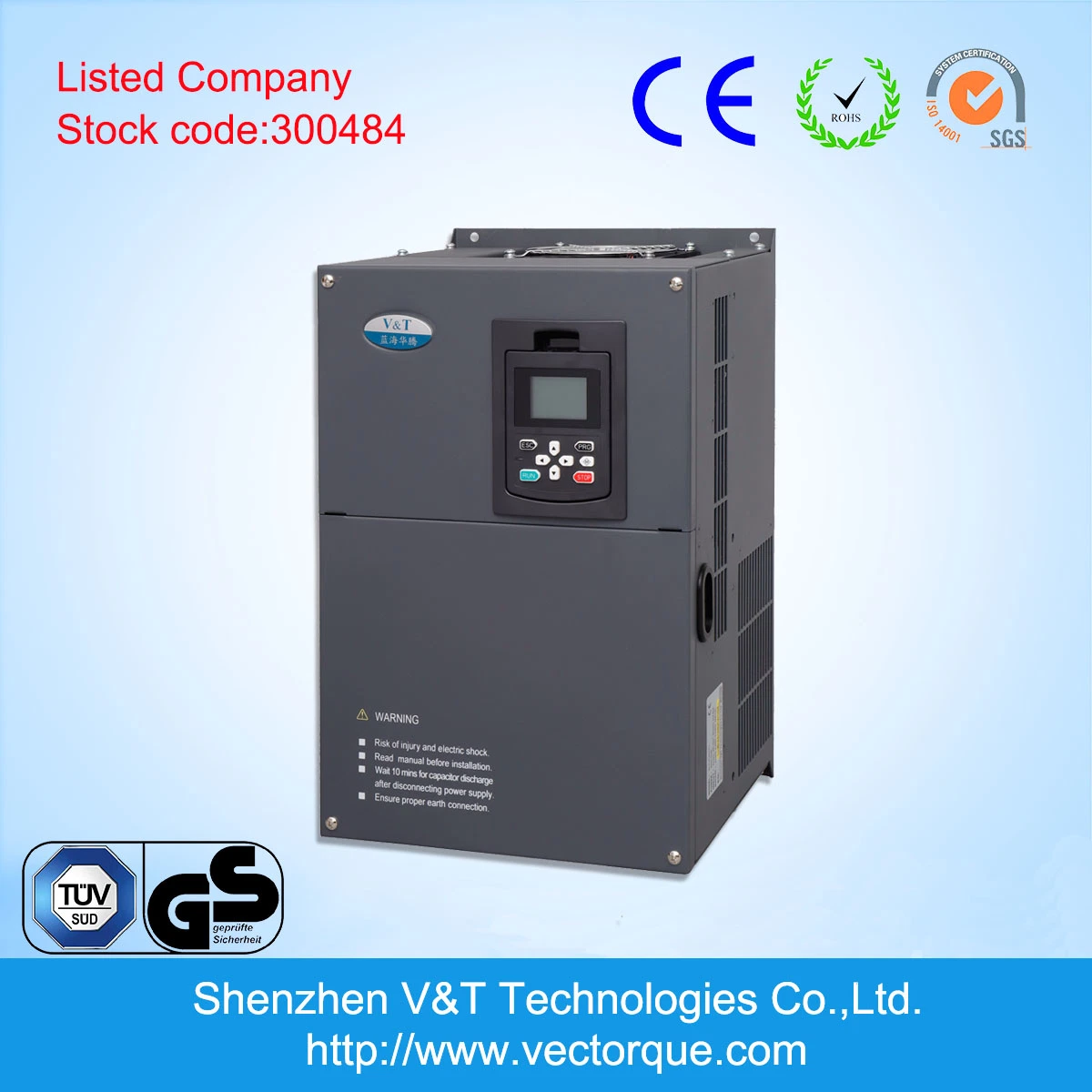 V&T V9 3.7kw V/F Vector Torque Control with Encoder Feedback AC Drive