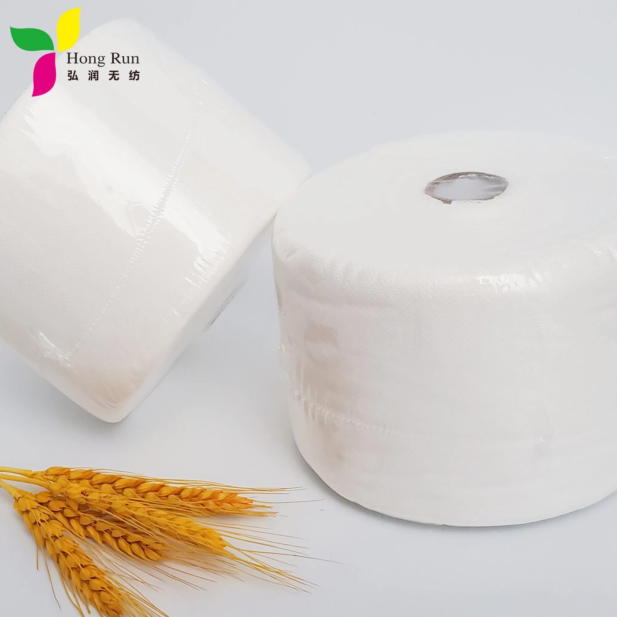 Plain Disposable Nonwoven Fabric Dual Use Dry Face Towel Tissue in Rolls