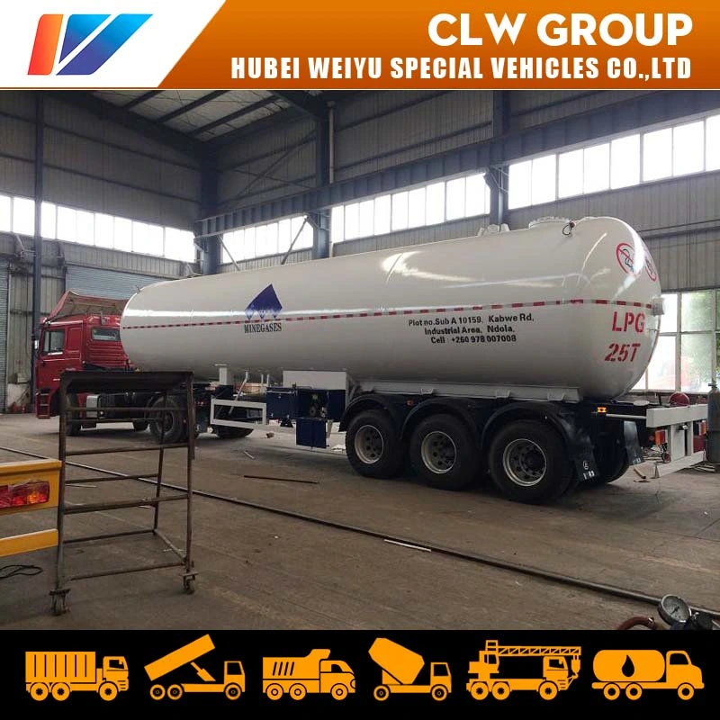 25ton 25mt LPG Gas Tank Semi Trailer 50000liters Liquid Propane Transportation for Tanzania