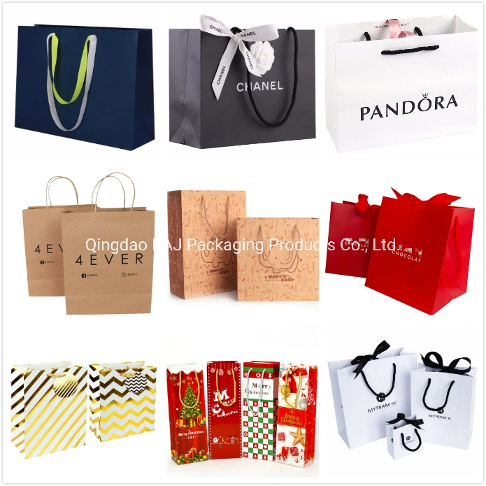 Custom Printing Promotion Christmas Holiday Gift Paper Packaging Shopping Bags