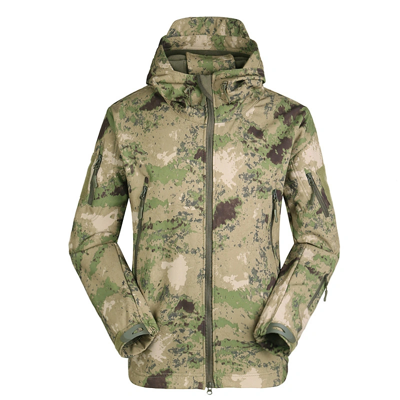 Tactical Men's Jacket Softshell a-Tacs Camouflage Autumn and Winter Fleece Warm Mountaineering Jacket for Men